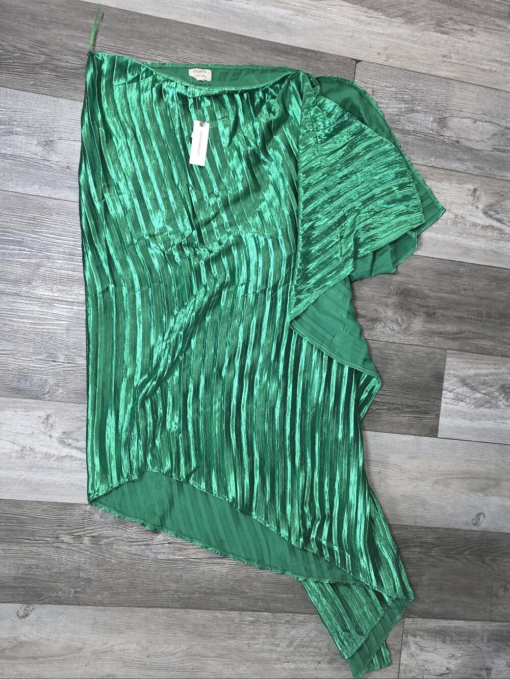 Guapa by Anthropologie One Shoulder Mini Asymmetrical Pleated Dress Sz 12 *NWT